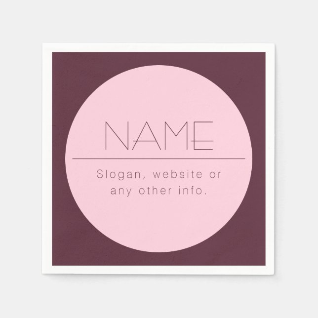 Customizable Modern Text w/Border Napkins (Front)