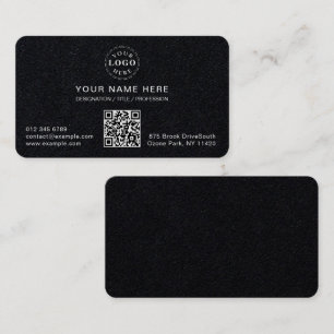 Customizable Modern White Rounded Premium Black Business Card