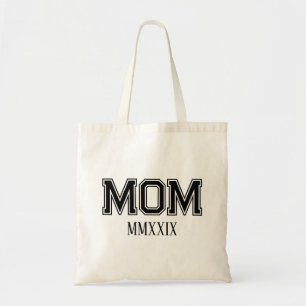 Customizable 'Mom' Established Roman Numerals Gift Tote Bag