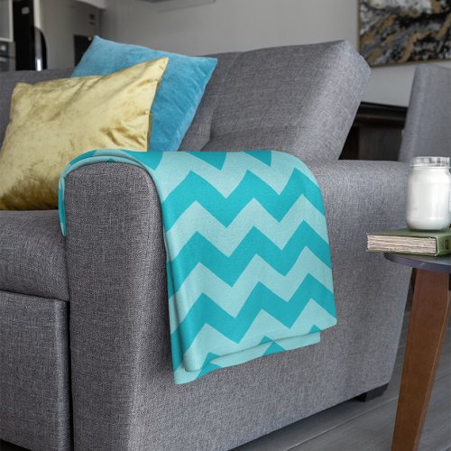 Customizable Monochromatic Chevron Fleece Blanket