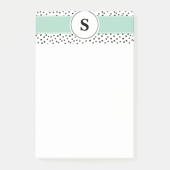 Customizable Monogram 4x6 Post-It Pad Notes (Front)