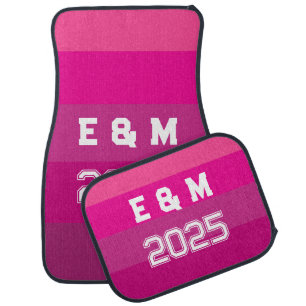 Customizable Monogram And Year Set of Car Mats