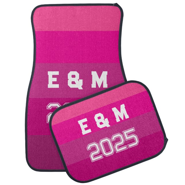 Customizable Monogram And Year Set of Car Mats (Set)