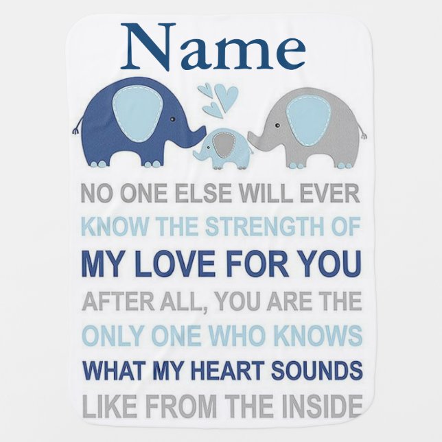 "Customizable Monogram" BABY Quotes BLANKET (Front)