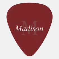 Customizable Monogram Burgundy Guitar Pick