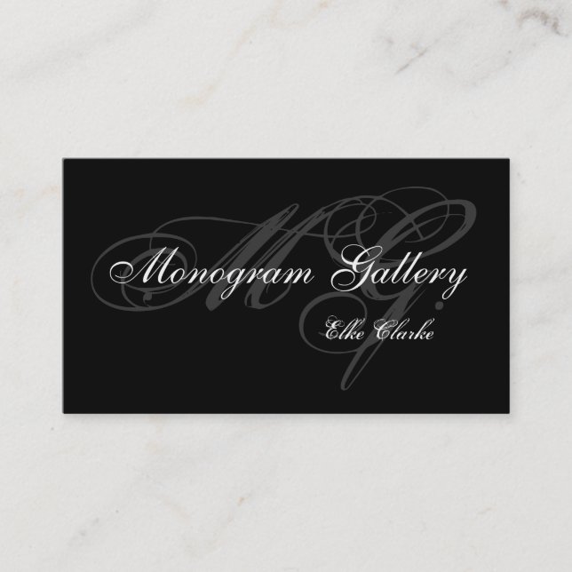 Customizable Monogram Business Card (Front)