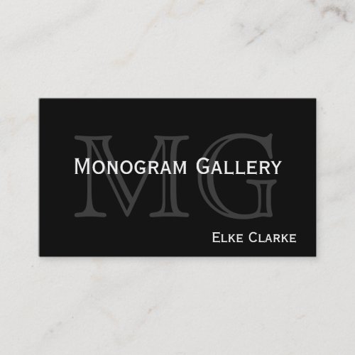 Customizable Monogram Business Card