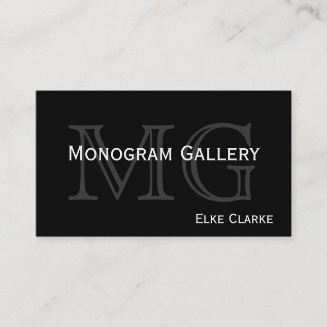 Customizable Monogram Business Card (Front)