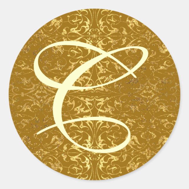 Customizable Monogram C Classic Round Sticker (Front)