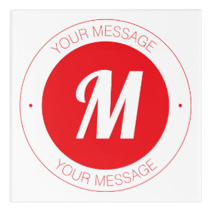 Customizable Monogram & Circular Text Template Acrylic Print