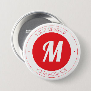 Customizable Monogram & Circular Text Template Button