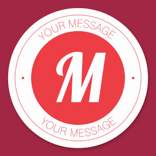 Customizable Monogram & Circular Text Template Classic Round Sticker
