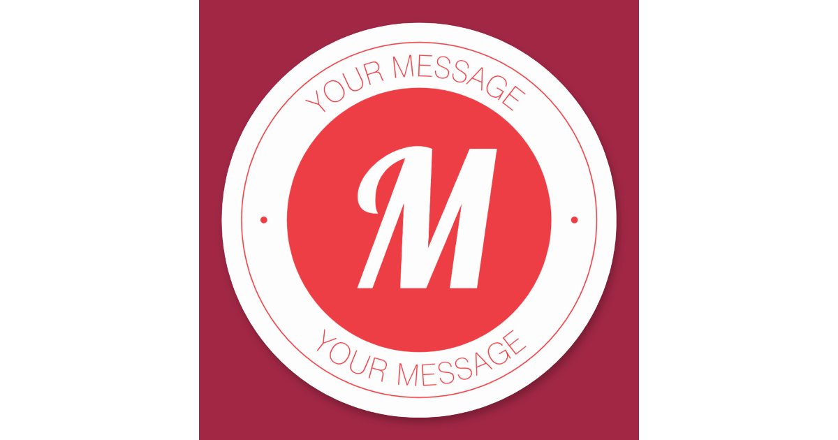 Customizable Monogram & Circular Text Template Classic Round Sticker ...
