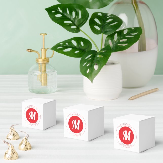 Customizable Monogram & Circular Text Template Favor Boxes (Multiple)