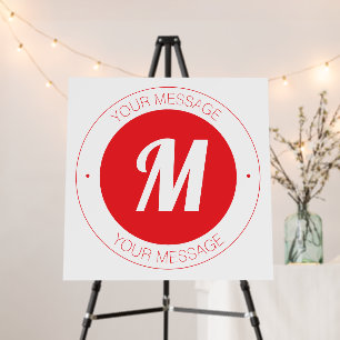 Customizable Monogram & Circular Text Template Foam Board