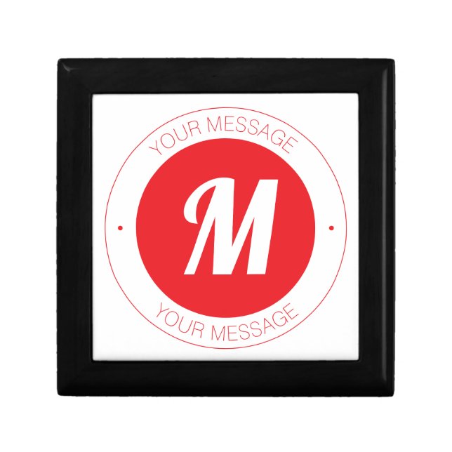 Customizable Monogram & Circular Text Template Gift Box (Front)