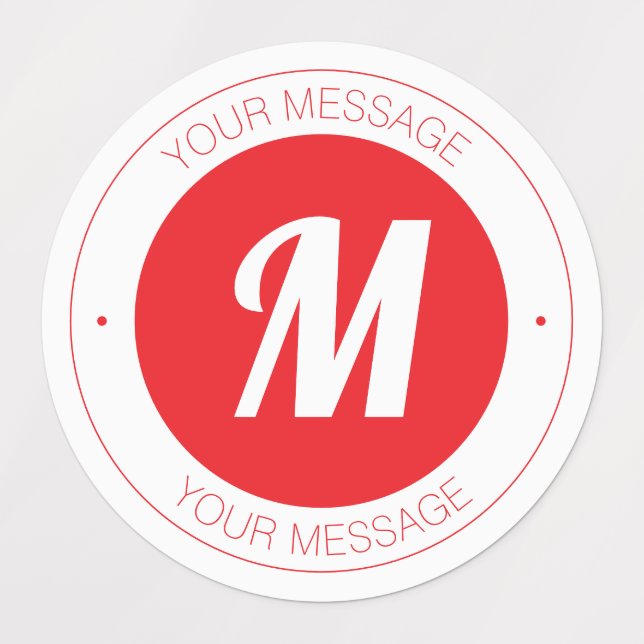 Customizable Monogram & Circular Text Template Labels (Design 2)