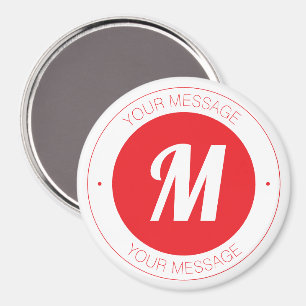 Customizable Monogram & Circular Text Template Magnet