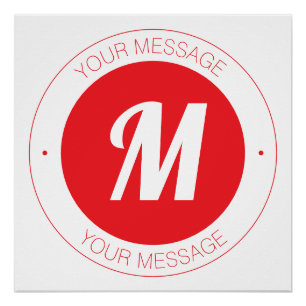 Customizable Monogram & Circular Text Template Poster