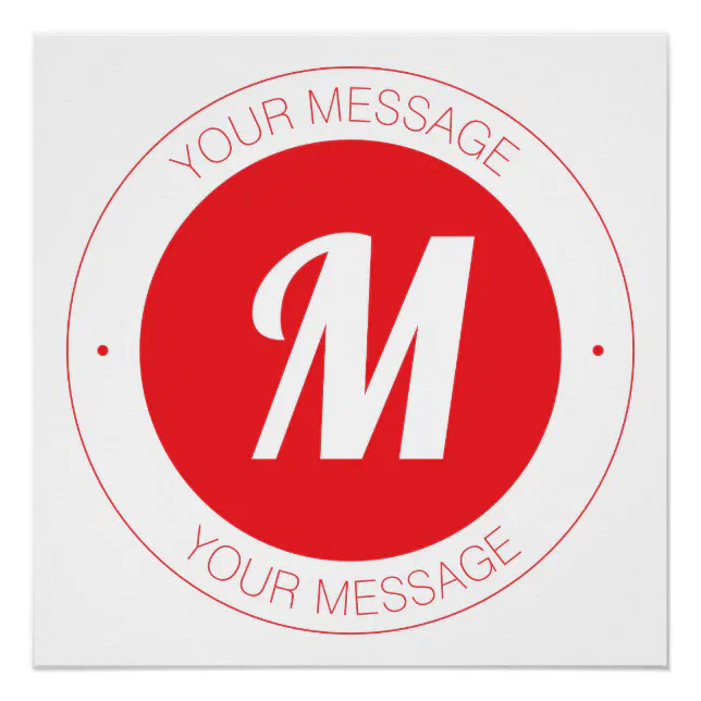 Customizable Monogram & Circular Text Template Poster | Zazzle