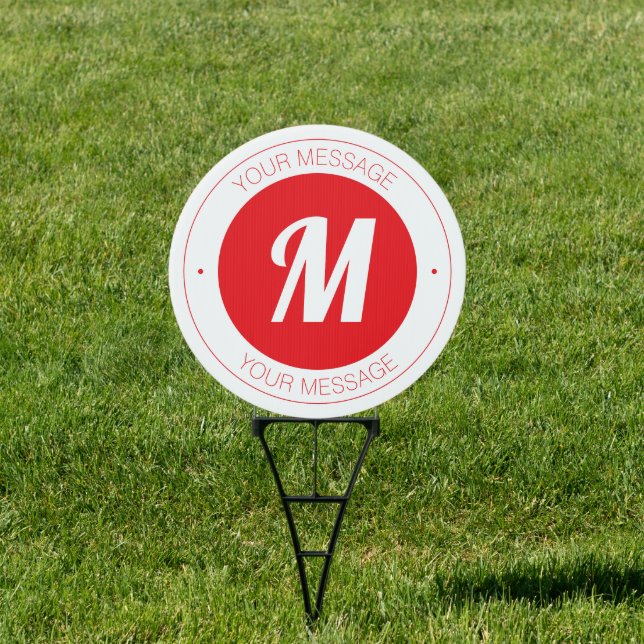 Customizable Monogram & Circular Text Template Sign (Insitu)