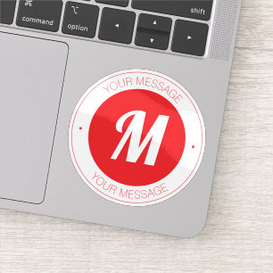 Customizable Monogram & Circular Text Template Sticker