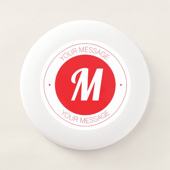 Customizable Monogram & Circular Text Template Wham-O Frisbee (Front)