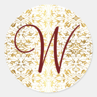 Customizable Monogram Classic Round Sticker