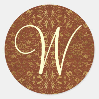 Customizable Monogram Classic Round Sticker