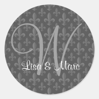 Customizable Monogram Classic Round Sticker