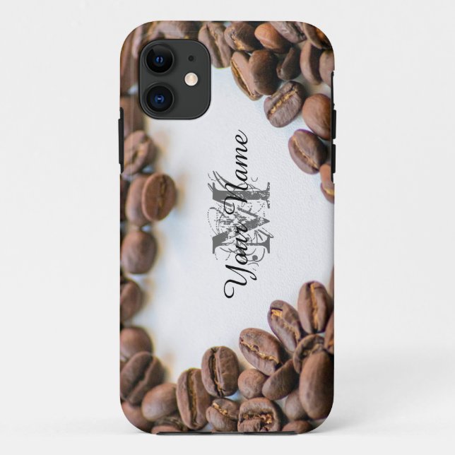 Customizable Monogram Coffeeholic phone case! Case-Mate iPhone Case (Back)