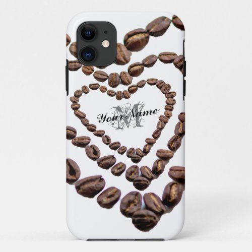 Customizable Monogram Coffeeholic phone case iPhone 11 Case