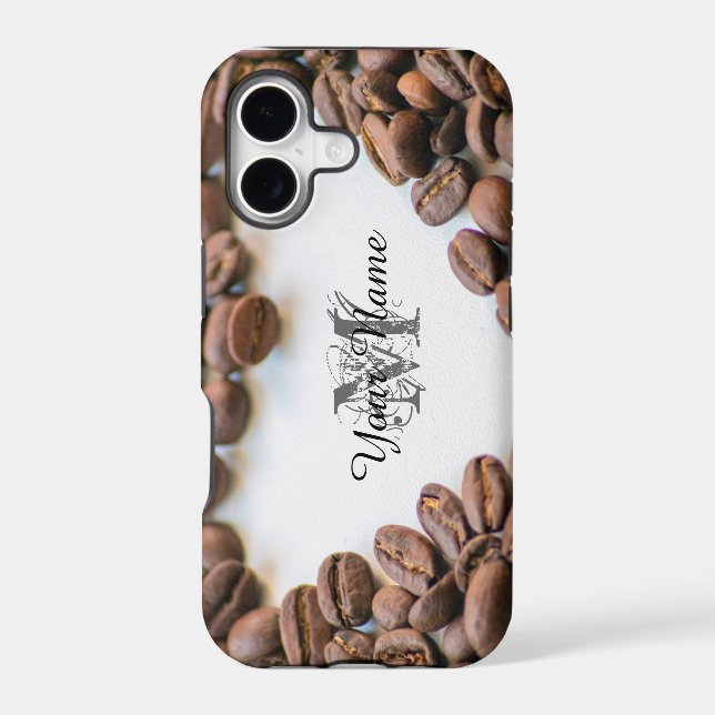 Customizable Monogram Coffeeholic phone case! Iphone Case (Back)