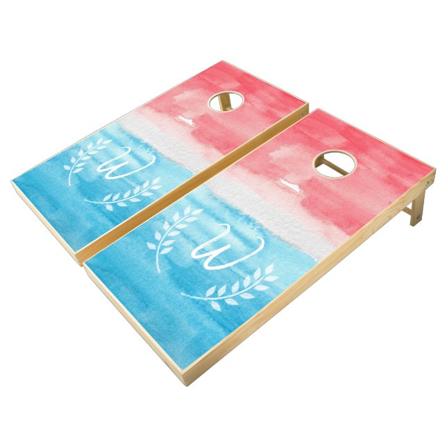 Customizable Monogram Corn Hole Yard Game Set (Angled)