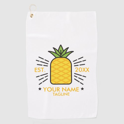 Customizable Monogram Cute Fruit Pineapple Golf Towel