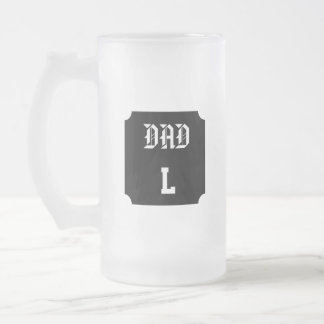 Customizable Monogram Dad Frosted Glass Beer Mug