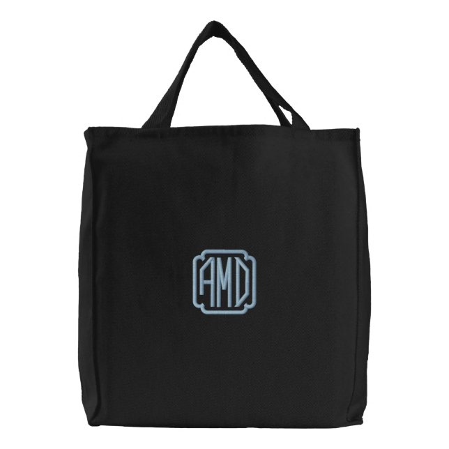 Customizable Monogram Embroidered Initials Bag (Front)