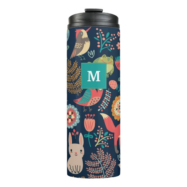 Customizable Monogram Forest style Thermal Tumbler (Front)