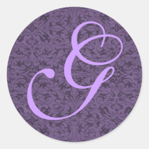 Customizable Monogram G Classic Round Sticker