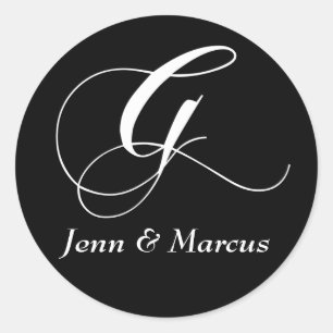 Customizable Monogram G Wedding Sticker