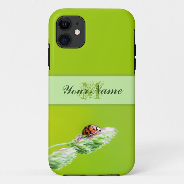 Customizable Monogram Good luck little ladybug! Case-Mate iPhone Case (Back)