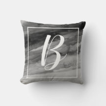 Customizable Monogram Gray Watercolor