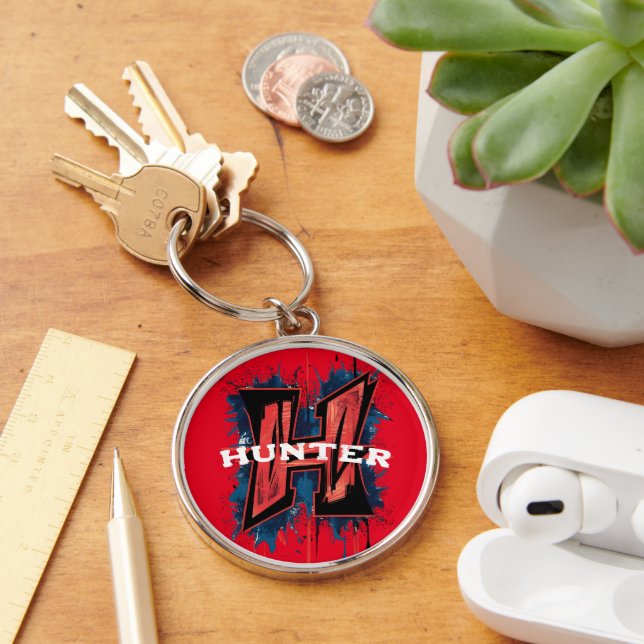 Customizable Monogram "H": Graffiti Spray Paint Keychain (Desk)