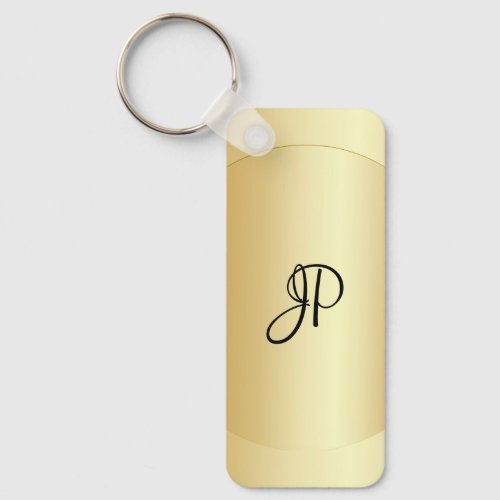 Customizable Monogram Initial Name Faux Gold Keychain