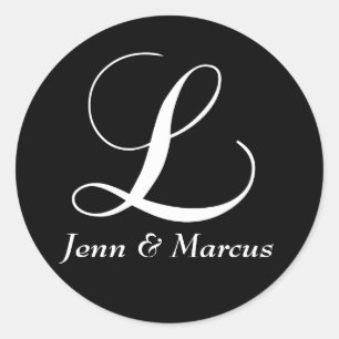 Customizable Monogram L Wedding Sticker