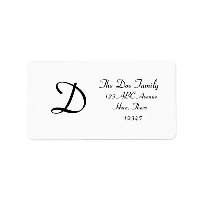 Customizable Monogram Label (Front)