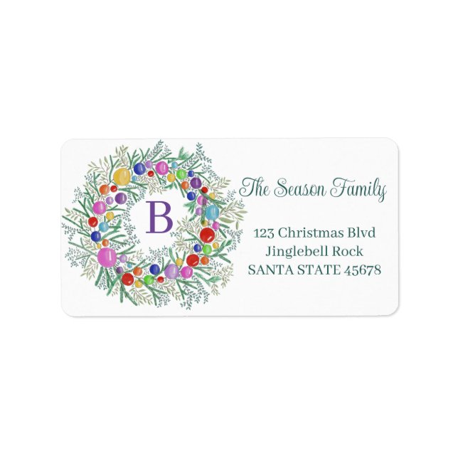 Customizable Monogram Label Christmas (Front)