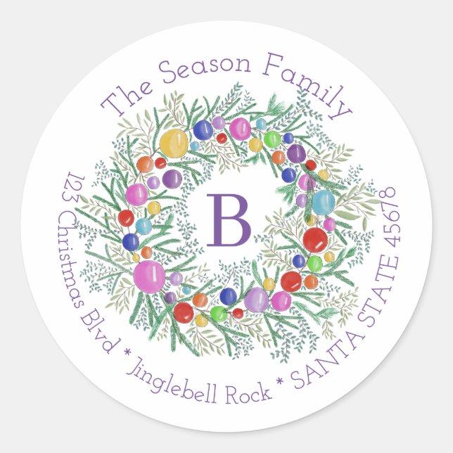 Customizable Monogram Label Christmas (Front)