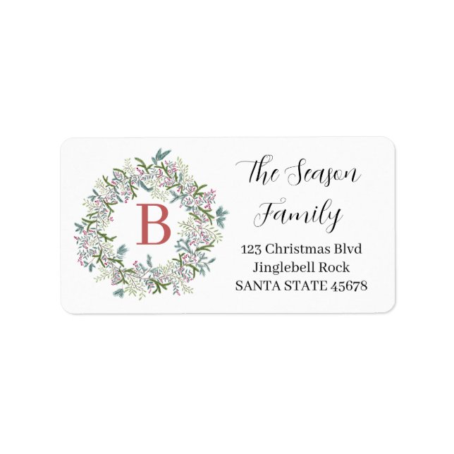 Customizable Monogram Label Christmas (Front)