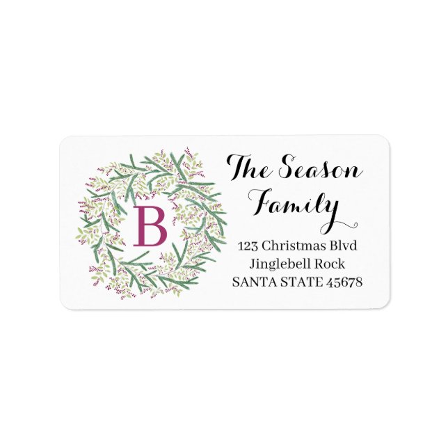 Customizable Monogram Label Christmas (Front)